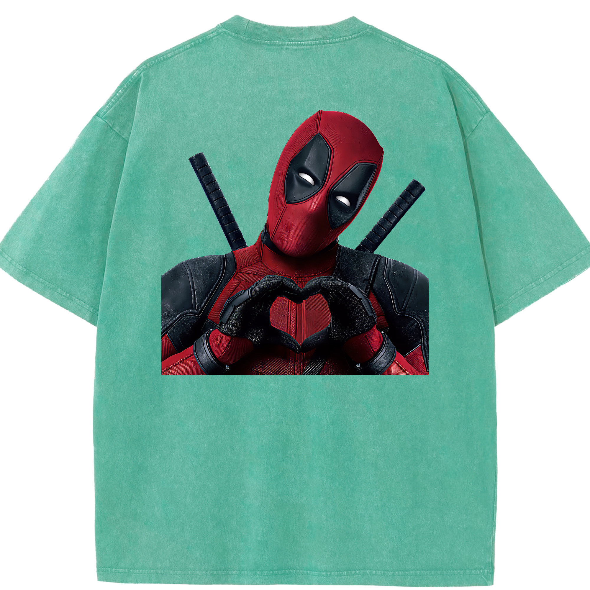 （画像用） Deadpool デッドプール 綿100% ヴィンテージ風 半袖Tシャツ（背面プリント）